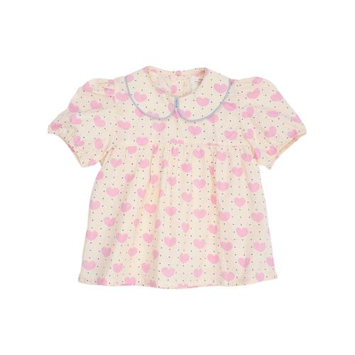 Copenhagen Colors Heart & Dots Bluse Heart Aop 116 cm  Lyserød  116 cm  kvinde