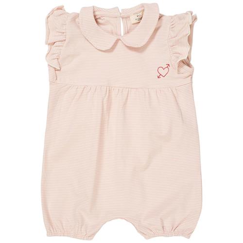 Copenhagen Colors Stribet Romper Dusty Rose Cream Stripe | Lyserød | 92 cm