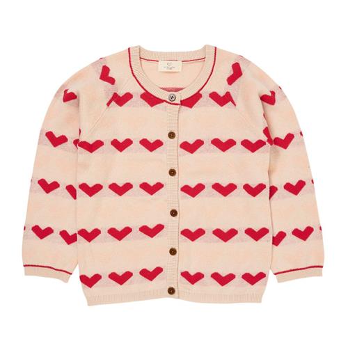 Copenhagen Colors Heart Strikket Cardigan Berry | Lyserød | 92 cm