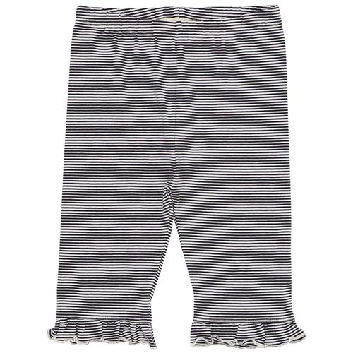 Copenhagen Colors Stribede Capri-leggings Navy Cream Stripe 128 cm  Blå  128 cm  kvinde