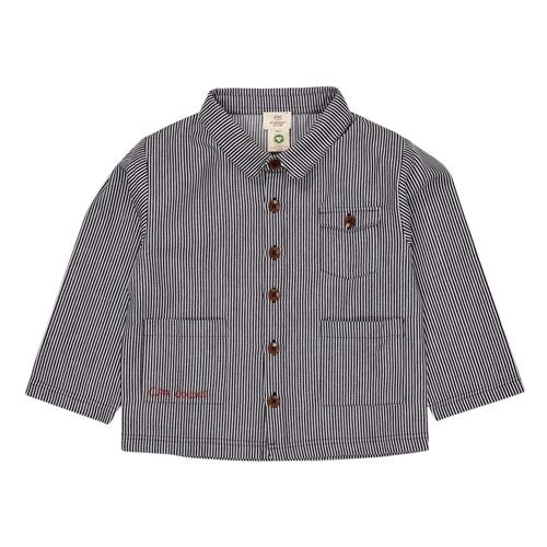 Copenhagen Colors Stribet Twill-jakke Navy Stripe 86 cm  Blå  86 cm  mand
