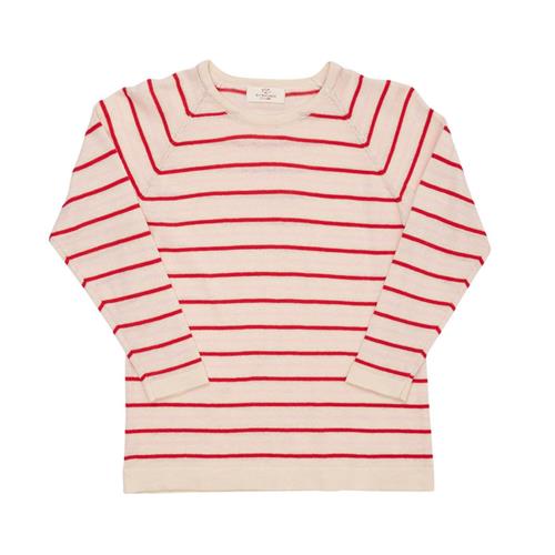 Copenhagen Colors GOTS Tynd Strikket Sweater Cream Dusty Rose Berry 104cm  Beige  104 cm  Unisex