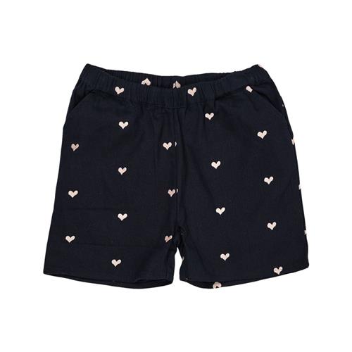 Copenhagen Colors Heart Shorts I Twill Navy Soft Pink Hearts | Blå | 116 cm