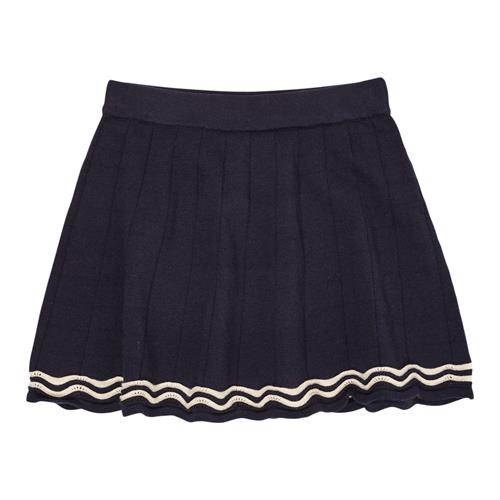 Copenhagen Colors GOTS Strikket Tennisnederdel Navy Cream 98 cm  Blå  98 cm  kvinde