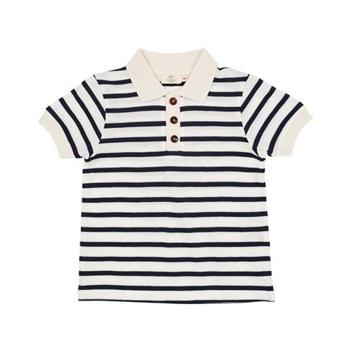 Copenhagen Colors Stribet Poloshirt Navy Stripe | Blå | 86 cm