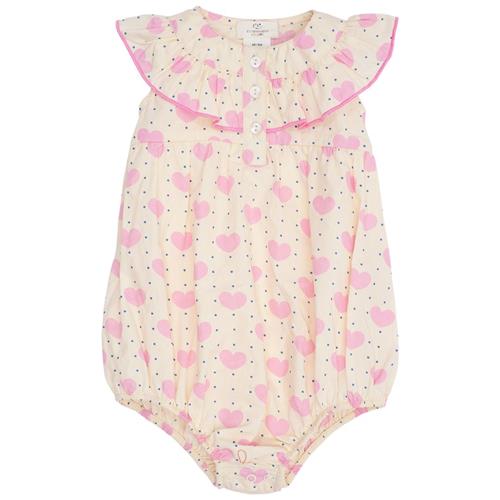 Copenhagen Colors Heart & Dots Romper Med Flæse Heart Aop 86 cm  Lyserød  86 cm  kvinde