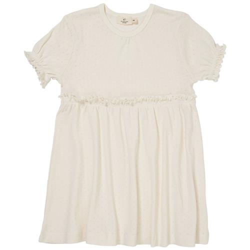 Copenhagen Colors Summer Pointelle-kjole Cream 86 cm  Beige  86 cm  kvinde