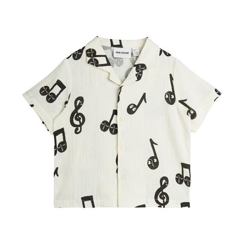 Mini Rodini Note Aop Muslin-skjorte White 92/98 cm  Hvid  92/98 cm  Unisex