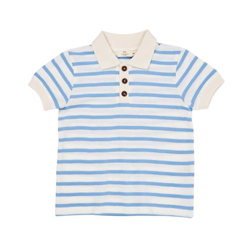 Copenhagen Colors Stribet Poloshirt Sky Blue Stripe | Blå | 110 cm