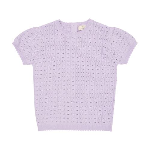 Copenhagen Colors Strikket Pointelle-bluse Lavender 110 cm  Lilla  110 cm  kvinde