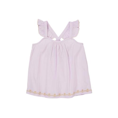 Copenhagen Colors Top Med Frynser I Poplin Lavender 122 cm  Lilla  122 cm  kvinde