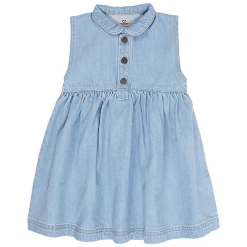 Copenhagen Colors Denim-kjole Med Krave Light Blue Indigo Washed 98 cm  Blå  98 cm  kvinde