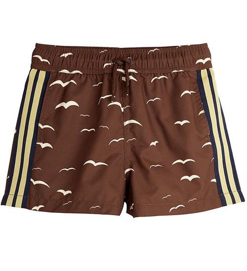 Mini Rodini Badeshorts - UV 50+ - Seagull - Brun