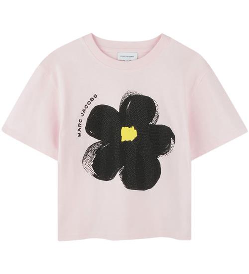 Little Marc Jacobs T-shirt - Rosa/Sort m. Blomst