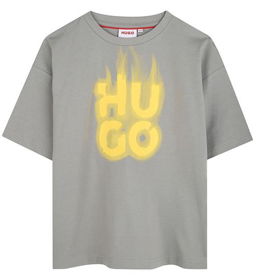 HUGO T-shirt - Ultimate Gray m. Gul