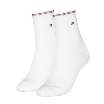 Tommy Hilfiger Legwear Tommy Hilfiger Strømper 2P Women Shine Short Socks Hvid Str 39/42 Dame