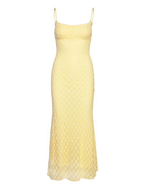 Adoni Mesh Midi Dress Bardot Yellow