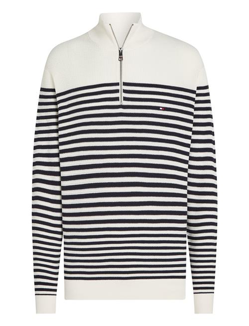 Racking Structure Zip Mock Tommy Hilfiger White