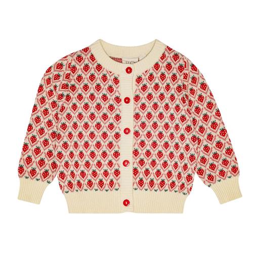 Flöss Zuri Cardigan Soft White Berry | Rød | 80 cm