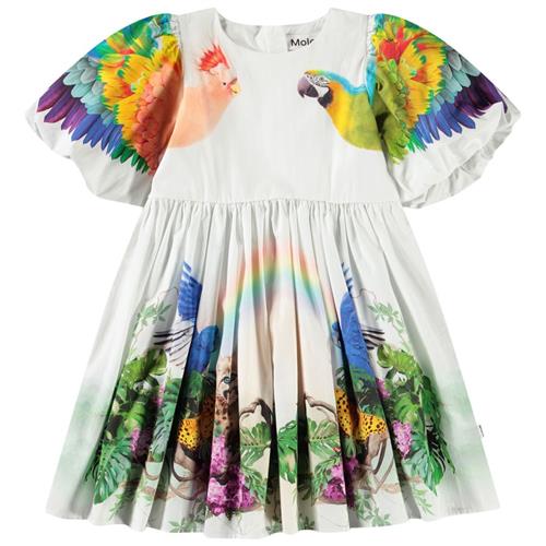 Molo Chica Short-Sleeved Dress In The Jungle 146/152 cm  Hvid  146/152 cm  kvinde