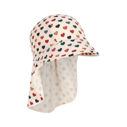 Konges Sløjd GOTS Manuca Frill Solhat Coeur Coloré 6-9 months  Creme  6-9 måneder  kvinde