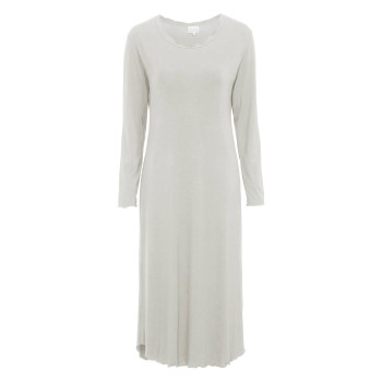 Damella Bamboo Plain Long Sleeve Nightdress Grå Bambus Medium Dame