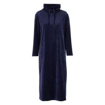 Damella Velour Cosy Dress Marineblå Large Dame