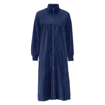 Damella Velour Plain Robe Marineblå Medium Dame