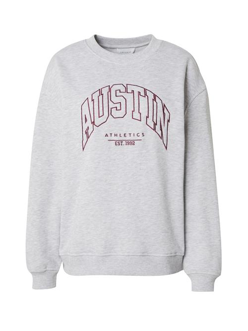 TOPSHOP Sweatshirt 'Austin'  lysegrå / vinrød