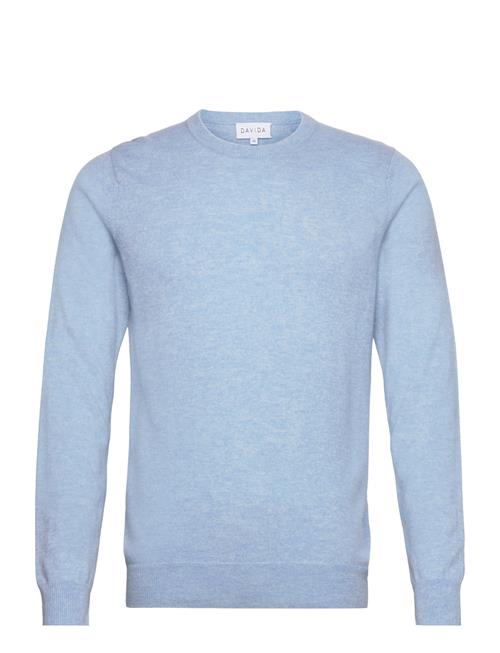 Man O-Neck Plain Davida Cashmere Blue