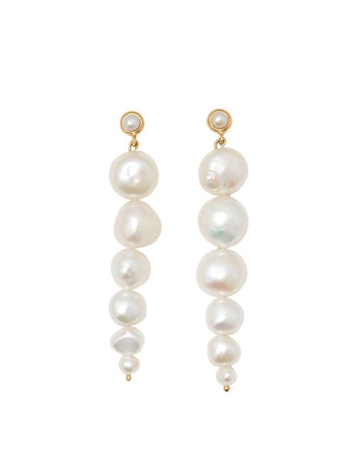 Drop Pearl Earrings Blue Billie Gold