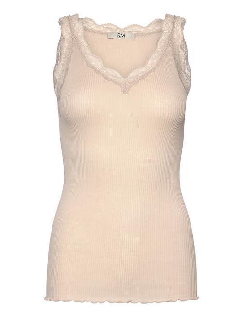 Rmwbalta Modal Sl Lace V-Neck Top RM By Rosemunde Beige