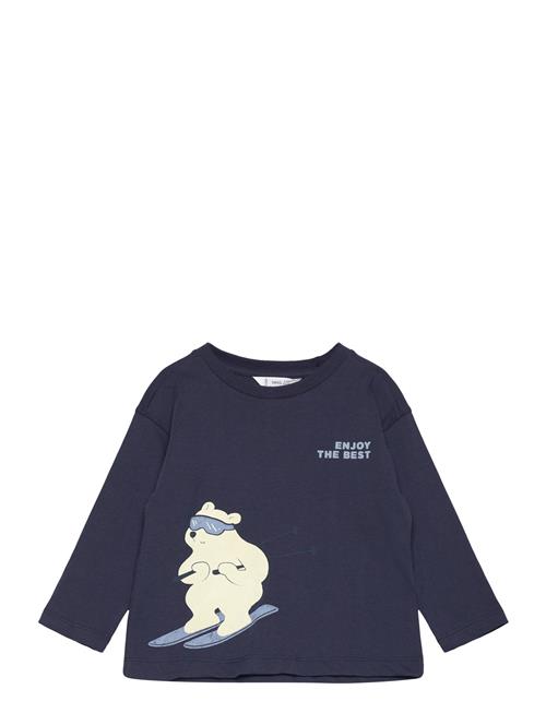 Printed Long Sleeve T-Shirt Mango Navy