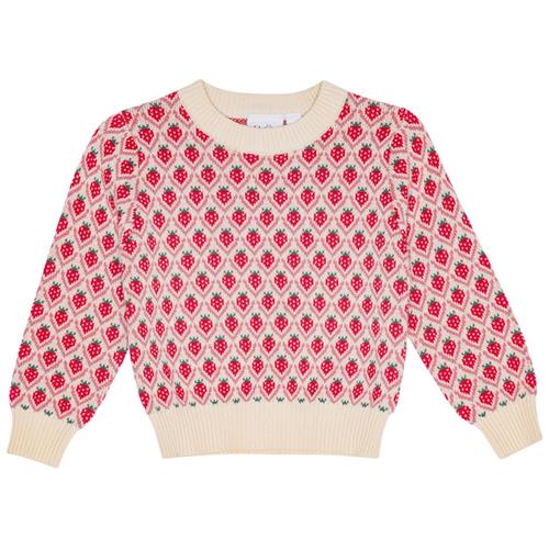 Flöss Zuri Sweater Soft White Berry | Rød | 116 cm