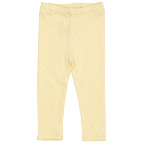 Copenhagen Colors GOTS Heart Pointelle-leggings Pale Yellow | Gul | 80 cm