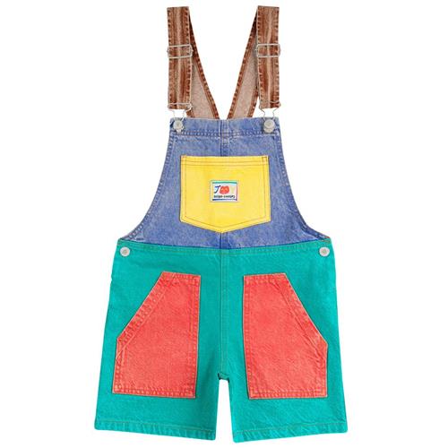 Bobo Choses Smiling Color Block Dungaree I Denim Multicolor | Grønn | 10-11 years