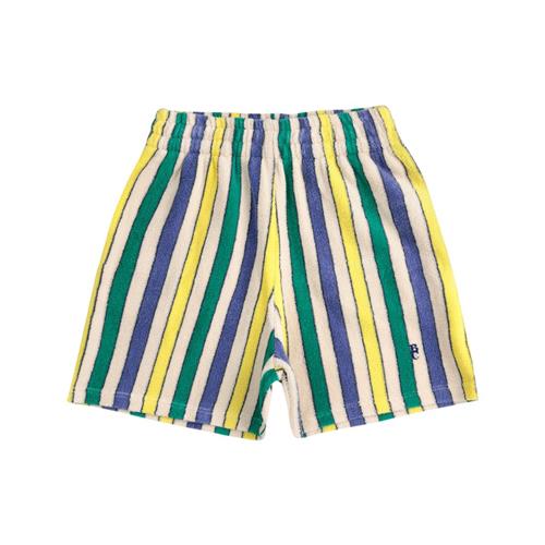 Bobo Choses Multicolor Stripes Bermudashorts I Frotté Off White 4-5 Y  Creme  4-5 år  mand