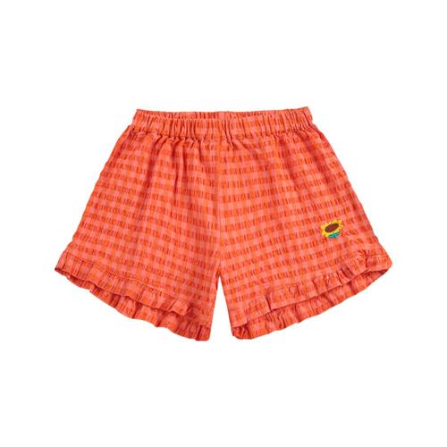 Bobo Choses Vichy Vævede Shorts Med Flæser Fuchsia 4-5 Y  Lyserød  4-5 år  kvinde