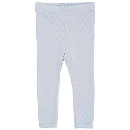 Copenhagen Colors GOTS Heart Pointelle-leggings Dusty Blue | Blå | 62 cm