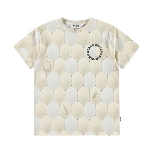 Molo Riley Short Sleeve T-Shirt Football Calm | Beige | 92 cm