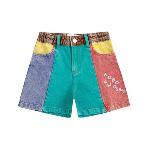 Bobo Choses Color Block Denim Shorts Multicolor 6-7 Y  Grøn  6-7 år  mand