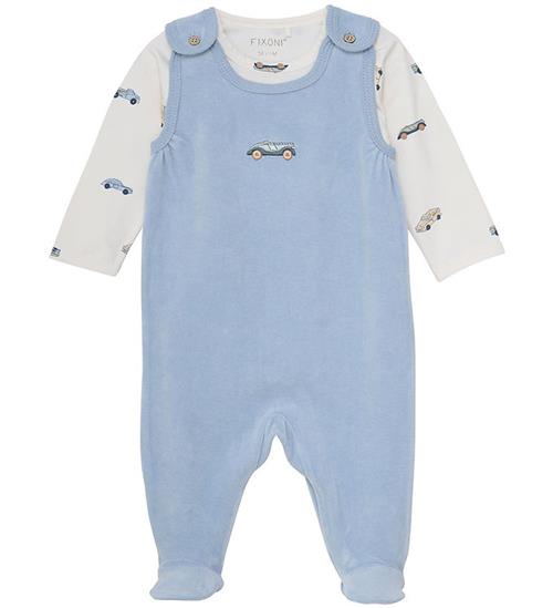 Fixoni Sparkedragt m. Body L/Æ - Velour - Blue Fog