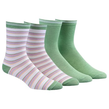 Damella Strømper 2P Bamboo Socks Grøn stribet Str 43/46 Dame