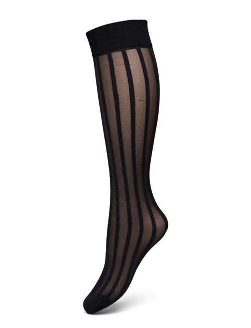 Siri Stripe Knee-Highs Swedish Stockings Black