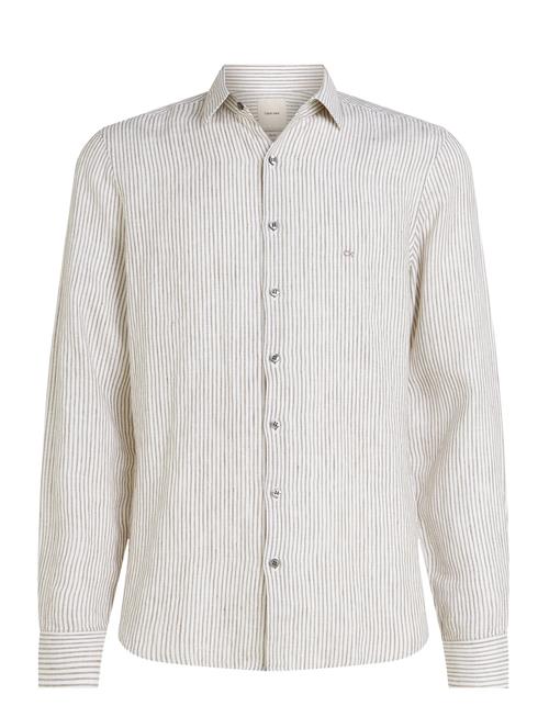 Linen Stripe Slim Shirt Calvin Klein Cream