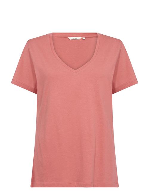 Crnaia Deep V-Neck T-Shirt Cream Pink