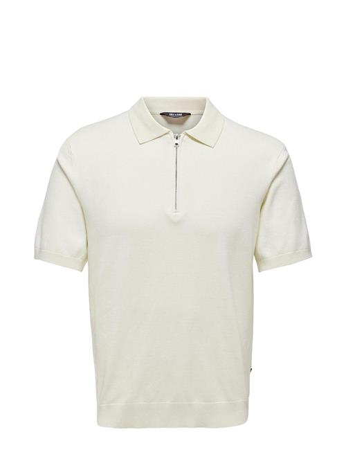 Onswyler Life Reg 14 Ss Zip Polo Knit ONLY & SONS Cream