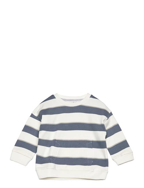 Striped Cotton-Blend Sweatshirt Mango Blue