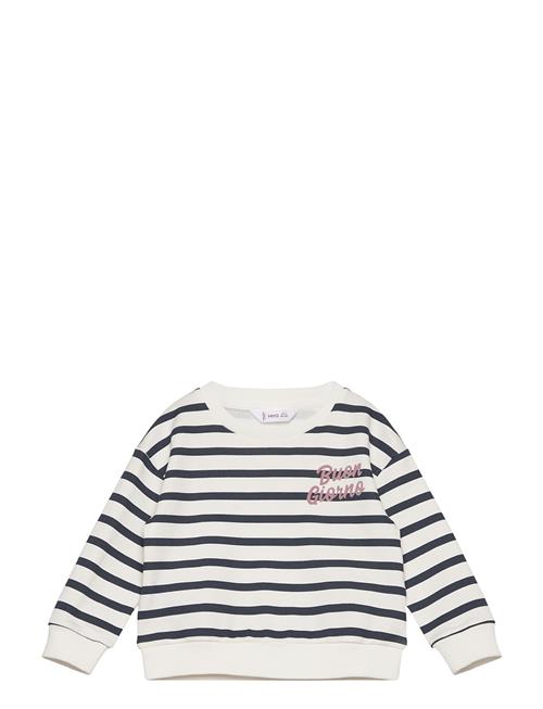 Message Striped Sweatshirt Mango White