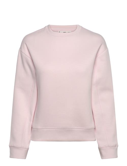 Round-Neck Cotton Sweatshirt Mango Pink